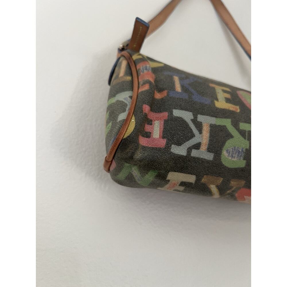 Dooney And Bourke Mini Barrel Bag Scribble Multicolor Monogram Y2K Vintage - Picture 3 of 14